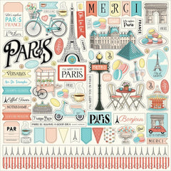 Paris - Carta Bella - Cardstock Stickers 12"X12" - Elements