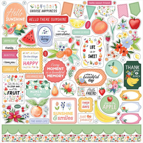 Fruit Stand - Carta Bella - Cardstock Stickers 12"X12" - Elements