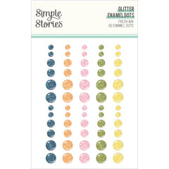 Fresh Air - Simple Stories - Enamel Dots Embellishments 60/Pkg - Glitter