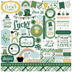 Lucky Charm - Echo Park - Cardstock Stickers 12"X12" - Elements