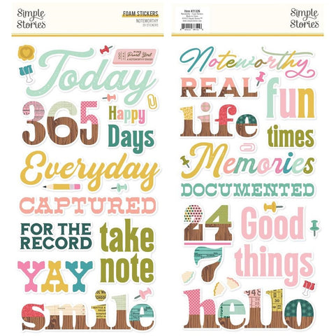 Noteworthy - Simple Stories - Foam Stickers 39/Pkg