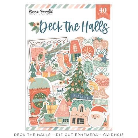 Deck The Halls - Cocoa Vanilla - Die Cut Ephemera - Icons (0964)