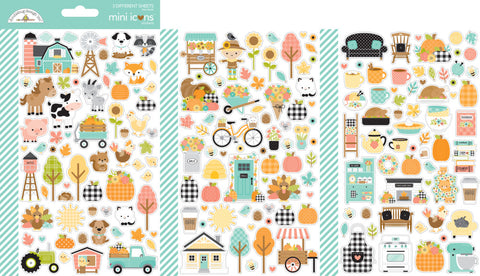 Farmhouse - Doodlebug Designs - Cardstock Stickers - Mini Icons