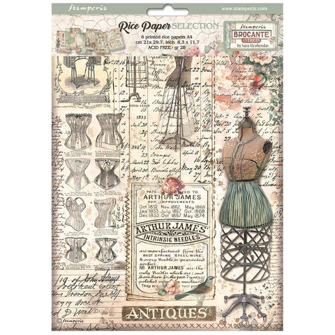 Brocante Antiques - Stamperia - A4 Rice Paper Selection (3400)