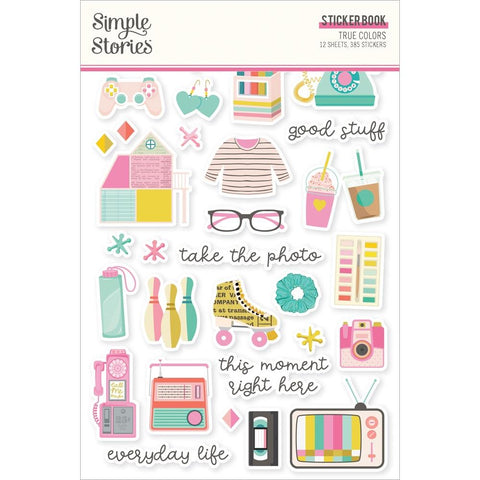 True Colors - Simple Stories - Sticker Book 12/Sheets