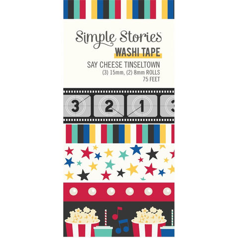 Say Cheese Tinseltown - Simple Stories - Washi Tape 5/Pkg