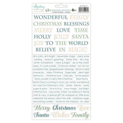 Christmas Blessings - Mintay Papers - 6"x12" Paper Stickers - Words