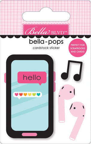 Teen Vibe - Caitlyn - Bella Blvd - Bella-pops 3D Cardstock Sticker - Where's My Phone?