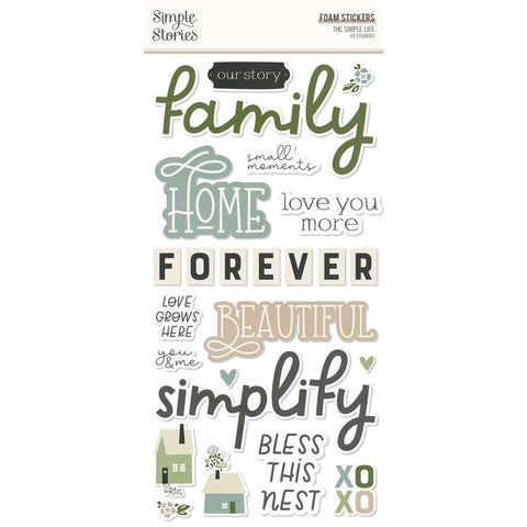 The Simple Life - Simple Stories - Foam Stickers 49/Pkg