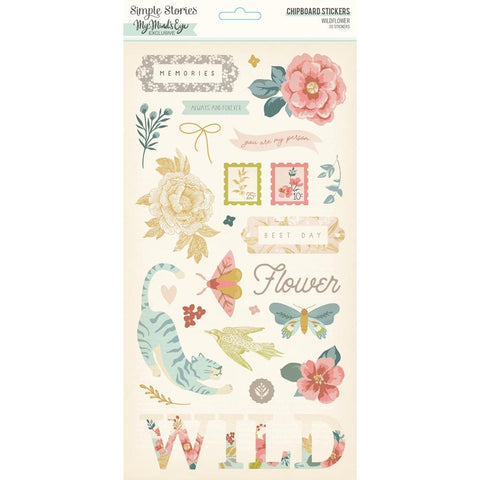 Wildflower - Simple Stories - Chipboard Stickers 6"X12"