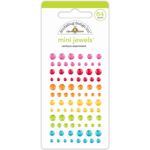 Over the Rainbow - Doodlebug - Adhesive Mini Jewels -  Rainbow Assortment