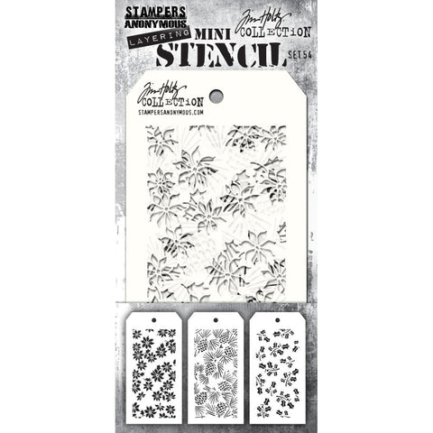 Tim Holtz - Mini Layered Stencil Set 3/Pkg - Set #54