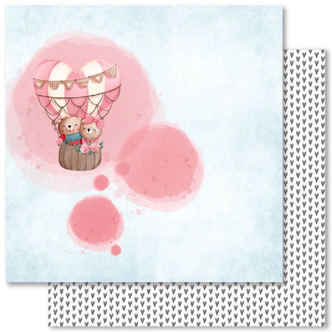 Sending Hugs  - Paper Rose - 12"x12" Patterned Paper - Paper F